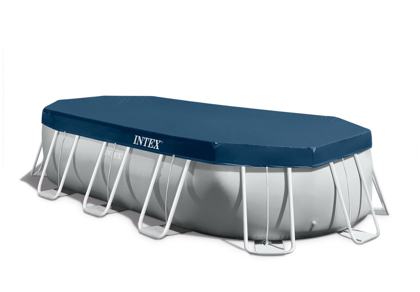 Intex Prism Frame Oval Pool Set 20ft X 10ft X 48" With Pool Cover , Ground Cloth , Ladder & Water Filter Pump