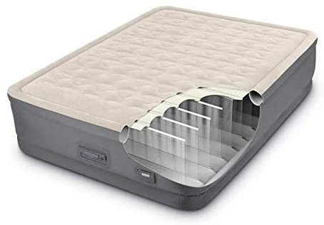 INTEX Queen Size Air Bed ( 60"x80"18" ) Elevated PremAire Air Bed With Fiber-Tech™️Technology Bulit-in Electric Pump & USB-Port