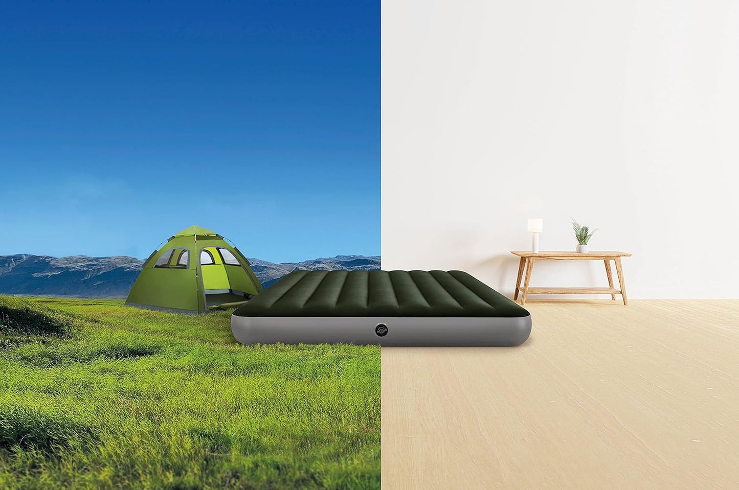 INTEX 64779E Dura-Beam Standard Prestige Air Mattress: Fiber-Tech – Queen Size – 10in Bed Height – 600lb Weight Capacity – Pump Included