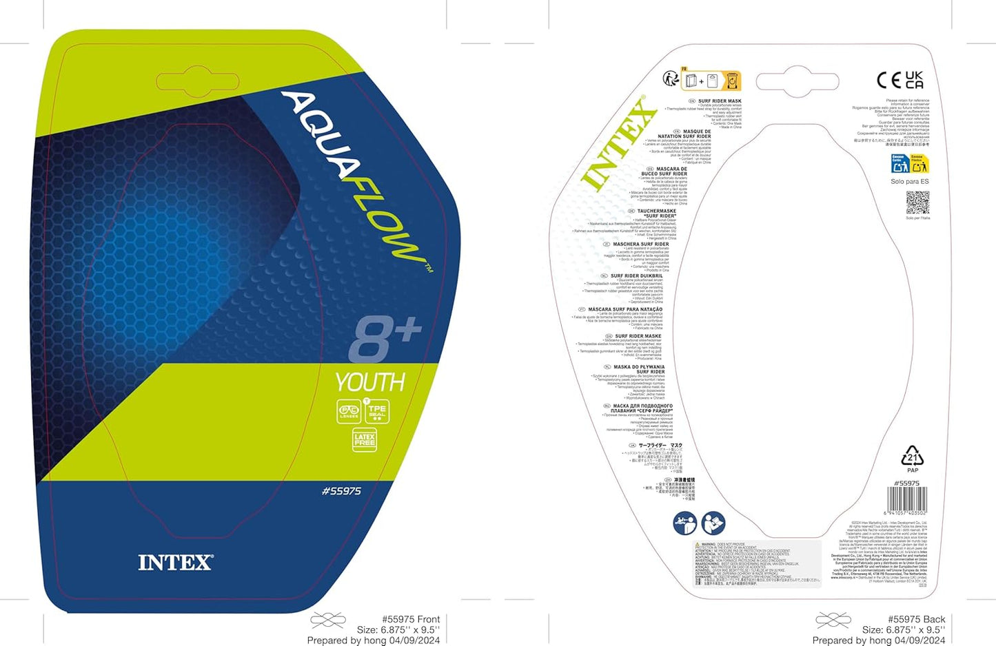 Intex 55975 Surf Rider Swim Mask - Black And Red