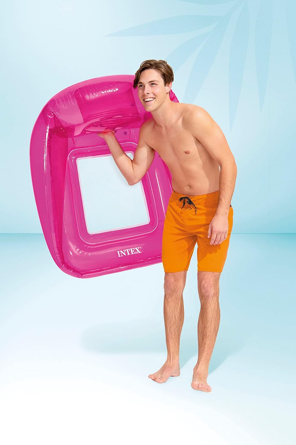 Intex Transparent Lounges, Transparent Green, Orange and Pink Colours, Uninflated Size: 104 cm x 102 cm (56802NP)