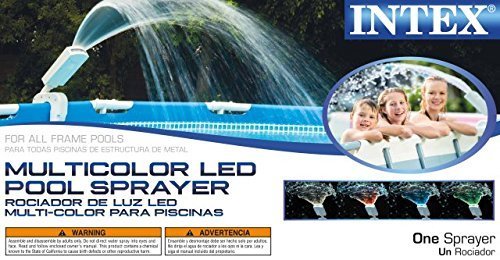 INTEX Multi-Color Led Pool Sprayer 4 Bright Color White, Red, Blue and Green Hydroelectric Power