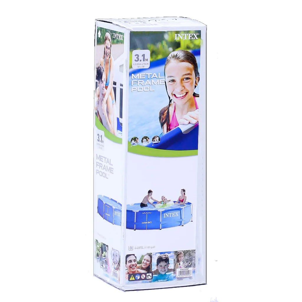 INTEX 10ft X 30in Round Metal Frame Pool ( 305 cm X 76 cm )