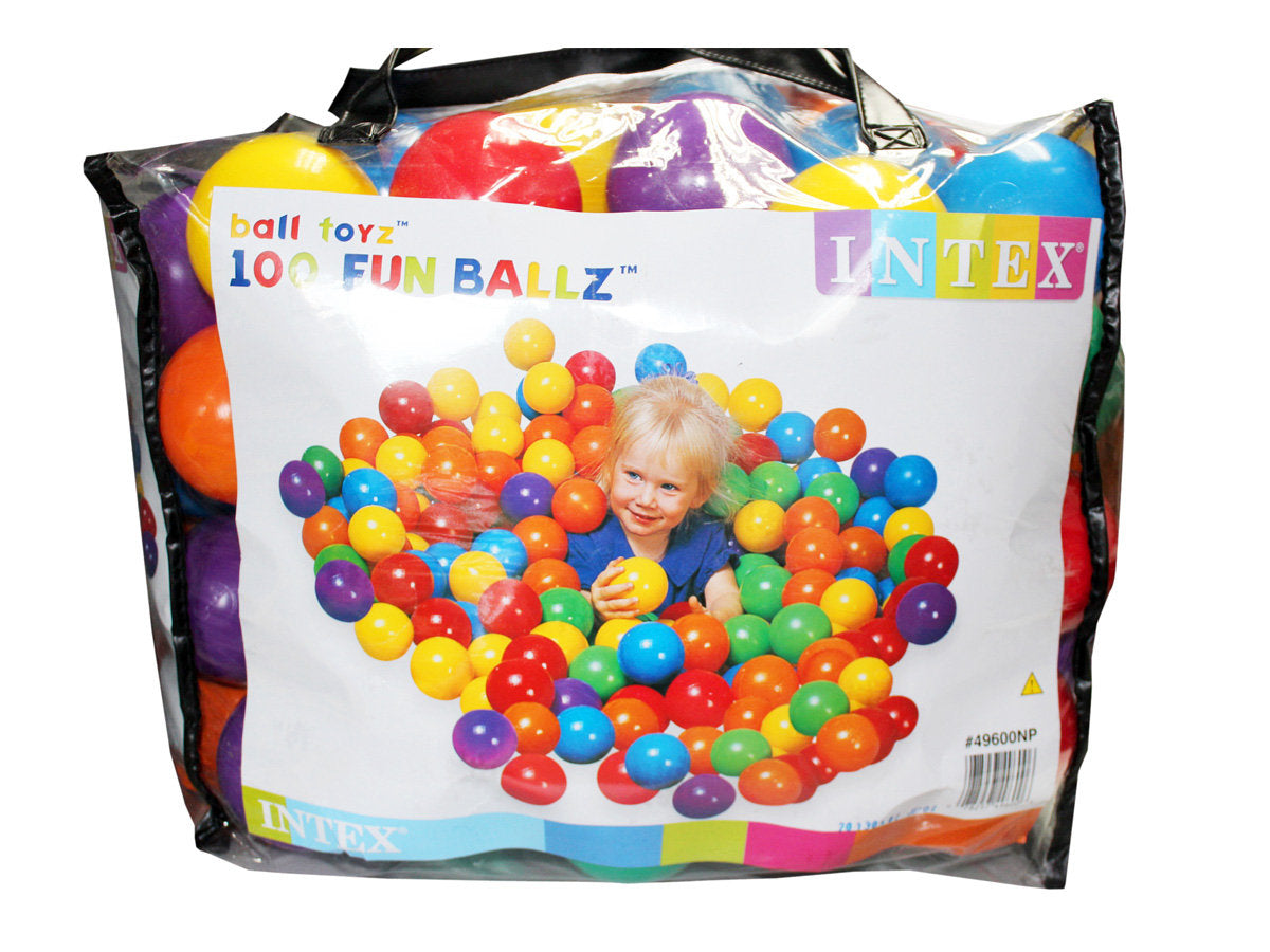 INTEX Ball Toyz Fun Ballz (3.8") 8CM X 100 Pcs Plastic Balls Bag