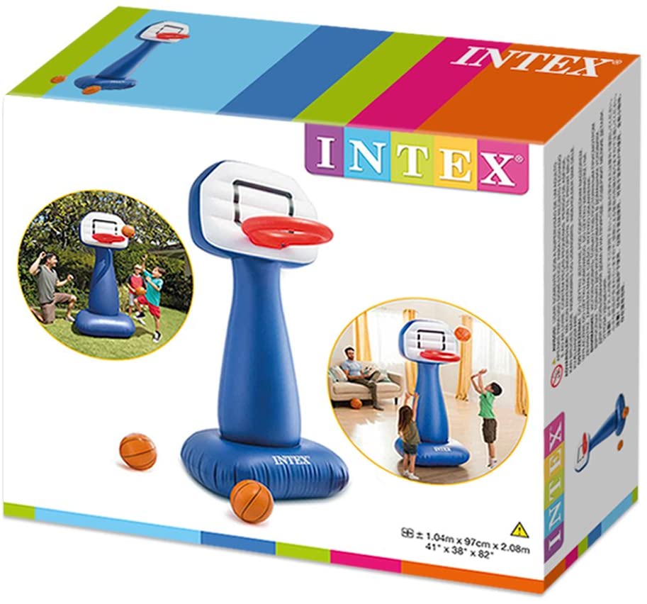 INTEX Shooting Hoops Game Set ( 41"x38"x82" ) Inflatable Basket Ball Play For Children