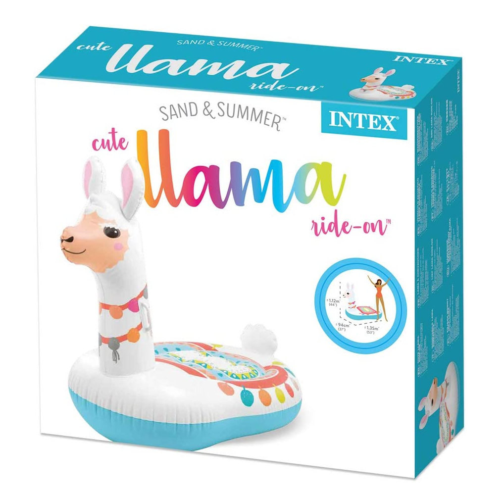 Cute Llama Ride-On Inflatable Pool Float (53in L x 37in X 44in H )