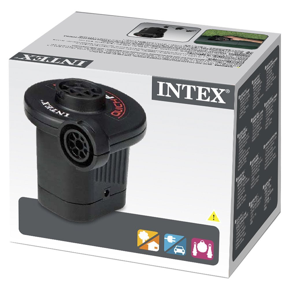INTEX Quick Fill Electric Air Pump DC Car Plug & AC Adapter Power Supply For Indoor & Outdoor Use