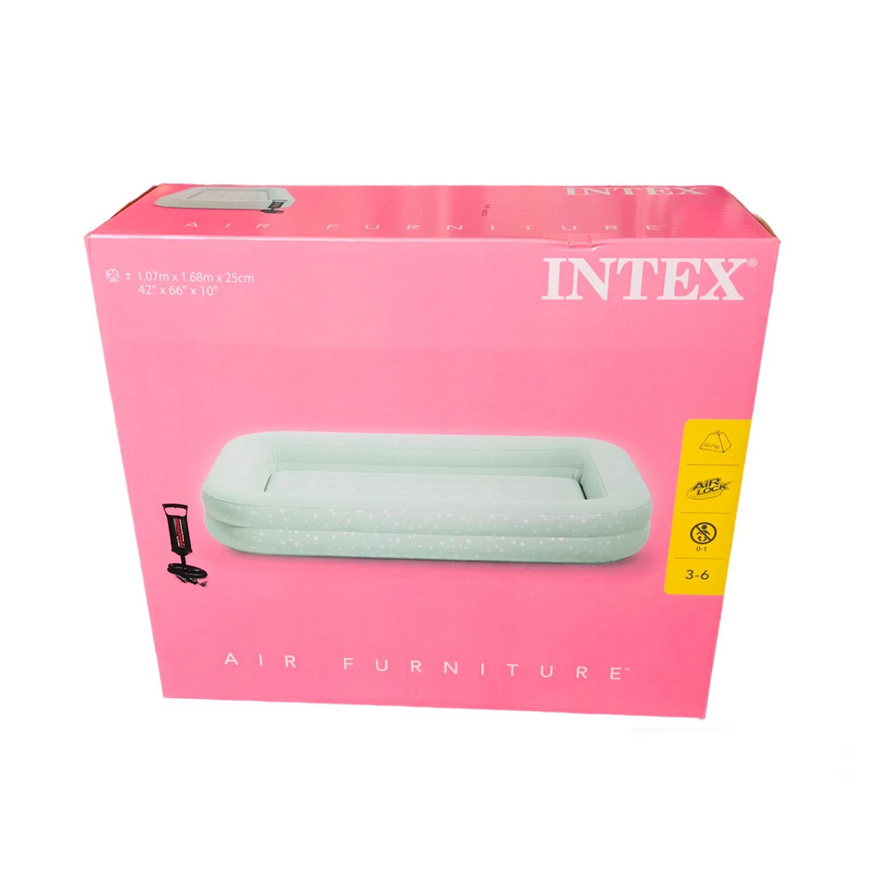 Intex Kids Travel Bed With Hand Pump ( 42in x 66in x 10in )