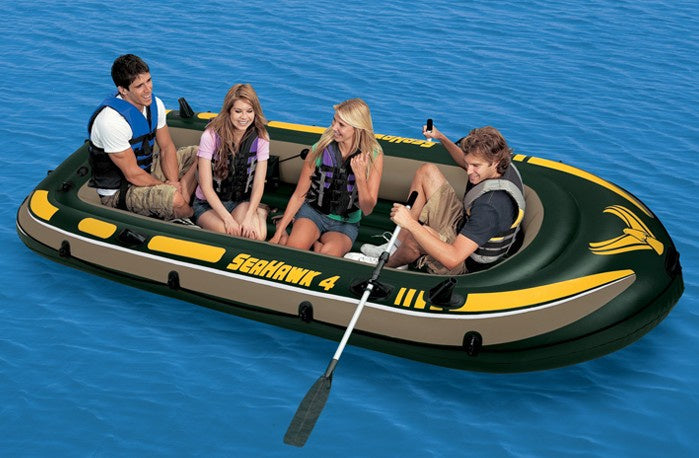 INTEX Seahawk 4 Boat Set With Oars And Pump 4 Person ( 138'' x 57'' x 19'')