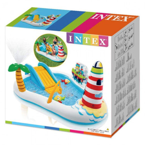 INTEX Fishing Fun Play Center Inflatable Kiddie Pool 218 x 188 x 99 cm