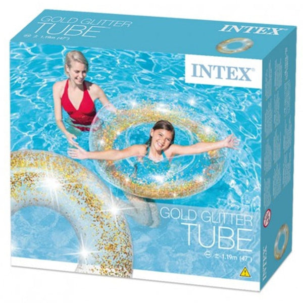 INTEX Transparent Glitter Tubes ( 46.8inch ) Inflatable Swimming Tubes Pool Swim Ring