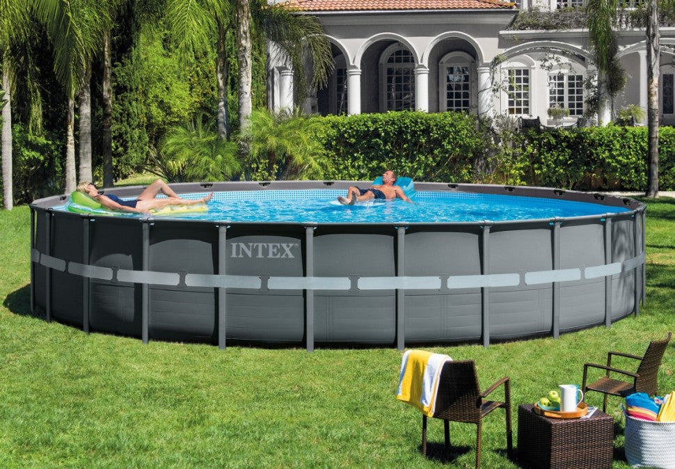 INTEX 24ft x 52" Ultra XTR Frame Pool Set With Sand Filter Pump , Ladder, Pool Cover Ground Cloth