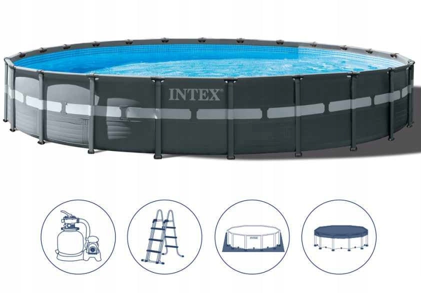 INTEX 24ft x 52" Ultra XTR Frame Pool Set With Sand Filter Pump , Ladder, Pool Cover Ground Cloth