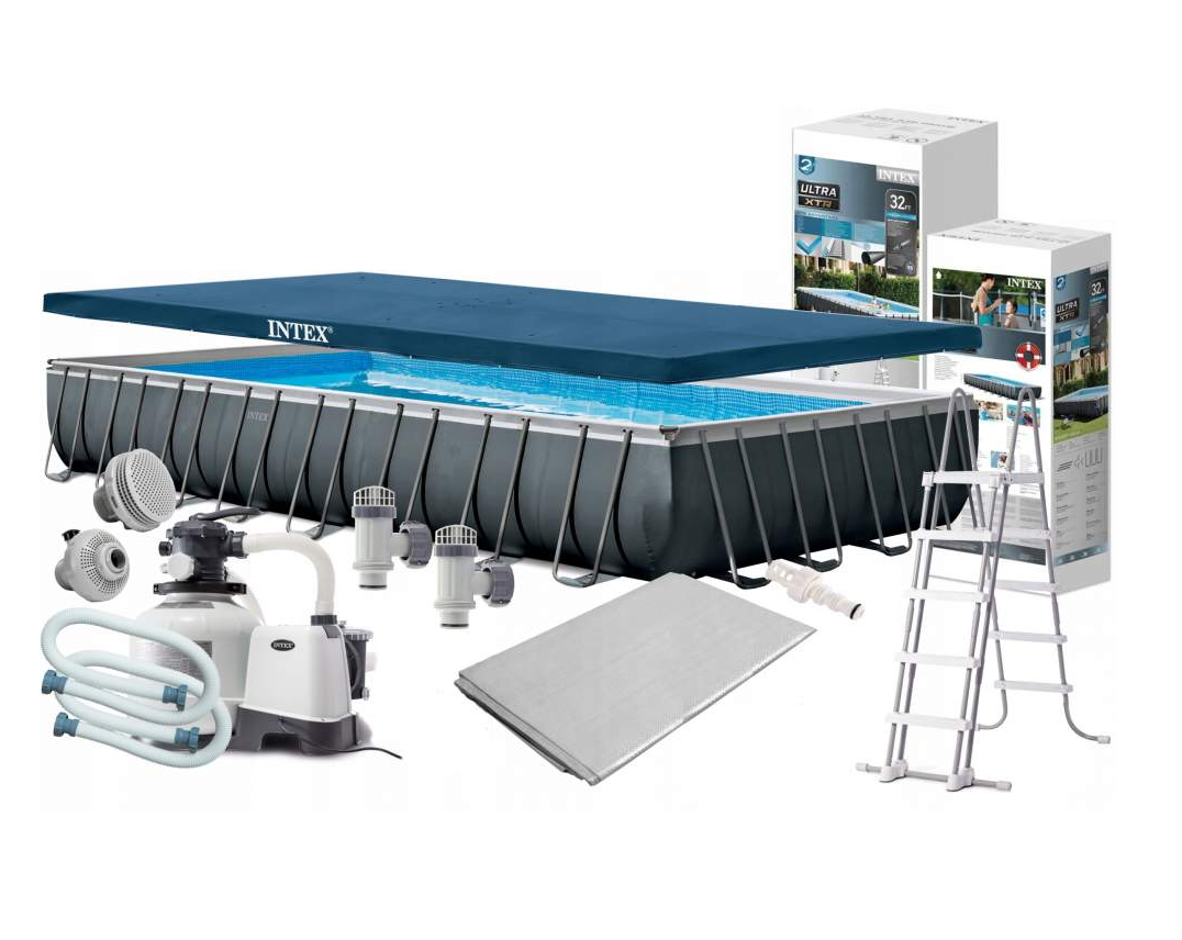 26374 INTEX 32ft X 16ft X 52in Ultra XTR Rectangular Pool Set with Sand ...