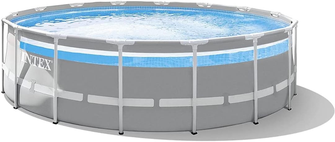 Intex 4.88 m x 1.22 m Prism Frame Clearview Premium Pool Set, Standing Size: 488 cm x 122 cm (26730 GN)