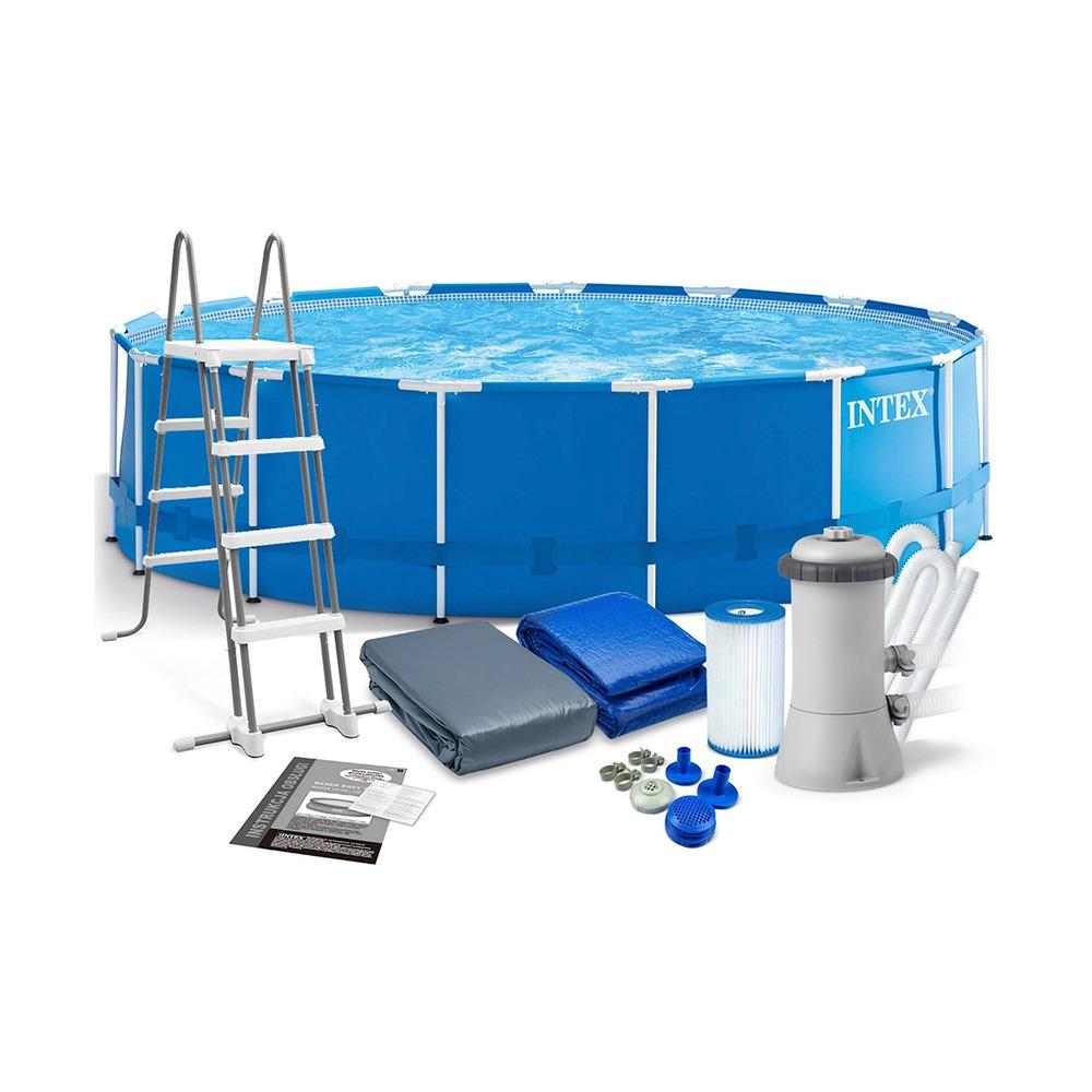 INTEX Metal Frame Pool Set Round 15 ft x 48" / 4.57m x 1.22m