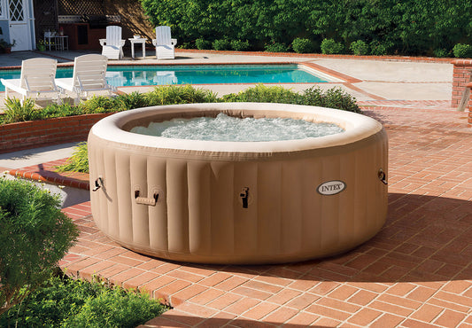 INTEX  PureSpa Bubble Massage Spa with Energy Efficient Spa Cover 77" X 28" For Up To 4 Person