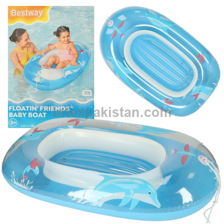 Bestway Floating Friends Kids Inflatable Boat (102cm x 69cm ) For 3-6 Years Or 30Kg Max.
