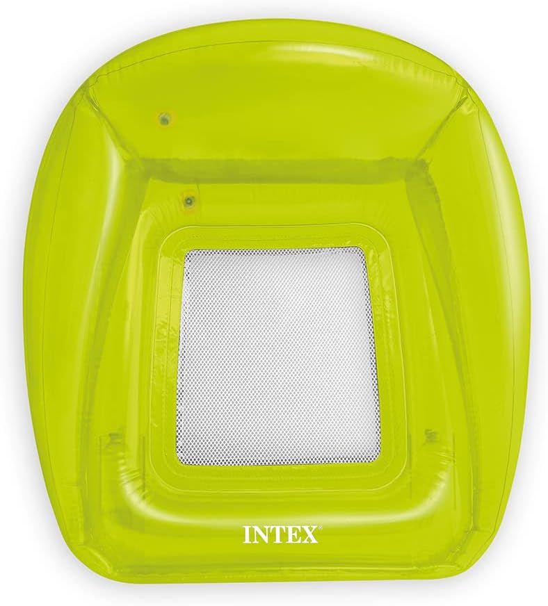 Intex Transparent Lounges, Transparent Green, Orange and Pink Colours, Uninflated Size: 104 cm x 102 cm (56802NP)