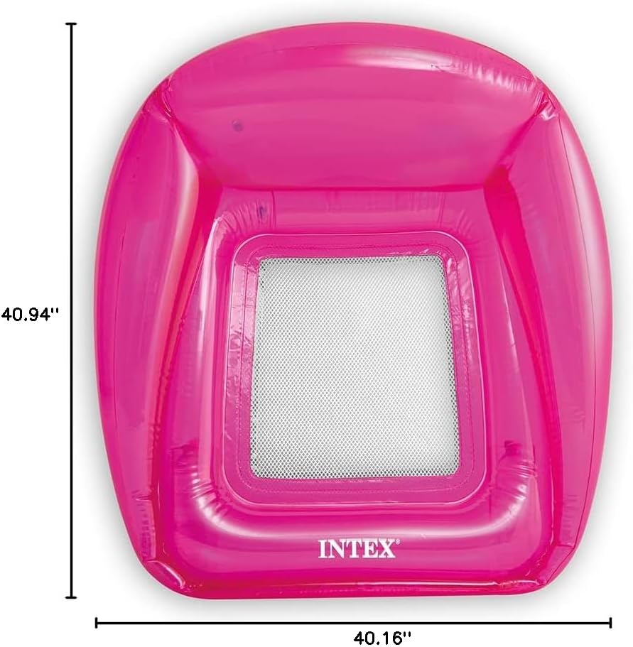 Intex Transparent Lounges, Transparent Green, Orange and Pink Colours, Uninflated Size: 104 cm x 102 cm (56802NP)