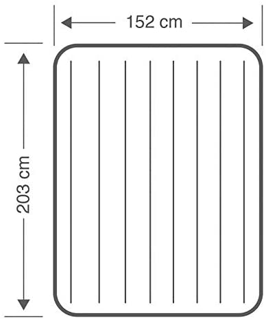 Intex Air Bed (60" x 80" x 12") Queen Size Pillow Rest Mid-Rise Dura Beam Standard With Fiber-Tech™️Technology Bulit-in Electric Pump