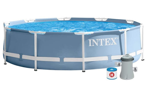 INTEX ( 10' x 30" ) Prism Frame Pool With Water Filter Pump "H" Type
