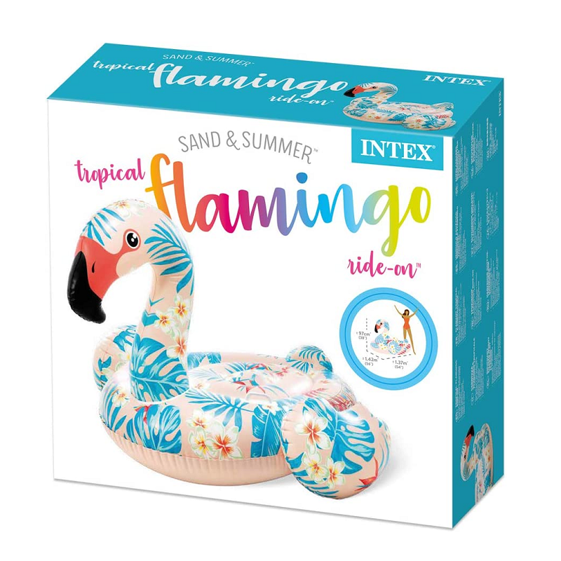 Tropical Flamingo Ride-On Inflatable Pool Float ( 58"x 55" x 37" )