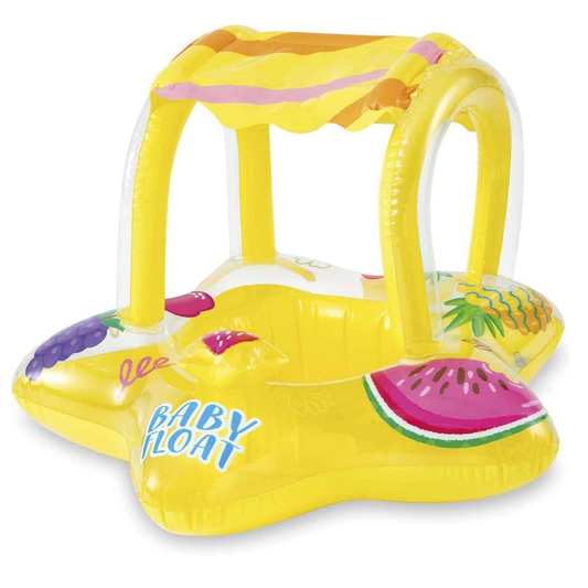 Intex Yellow Kiddie Inflatable Pool Float w/ Sunshade ( 32" x 31" )