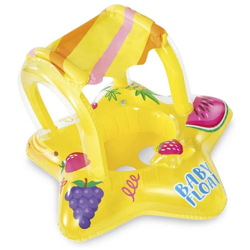 Intex Yellow Kiddie Inflatable Pool Float w/ Sunshade ( 32" x 31" )