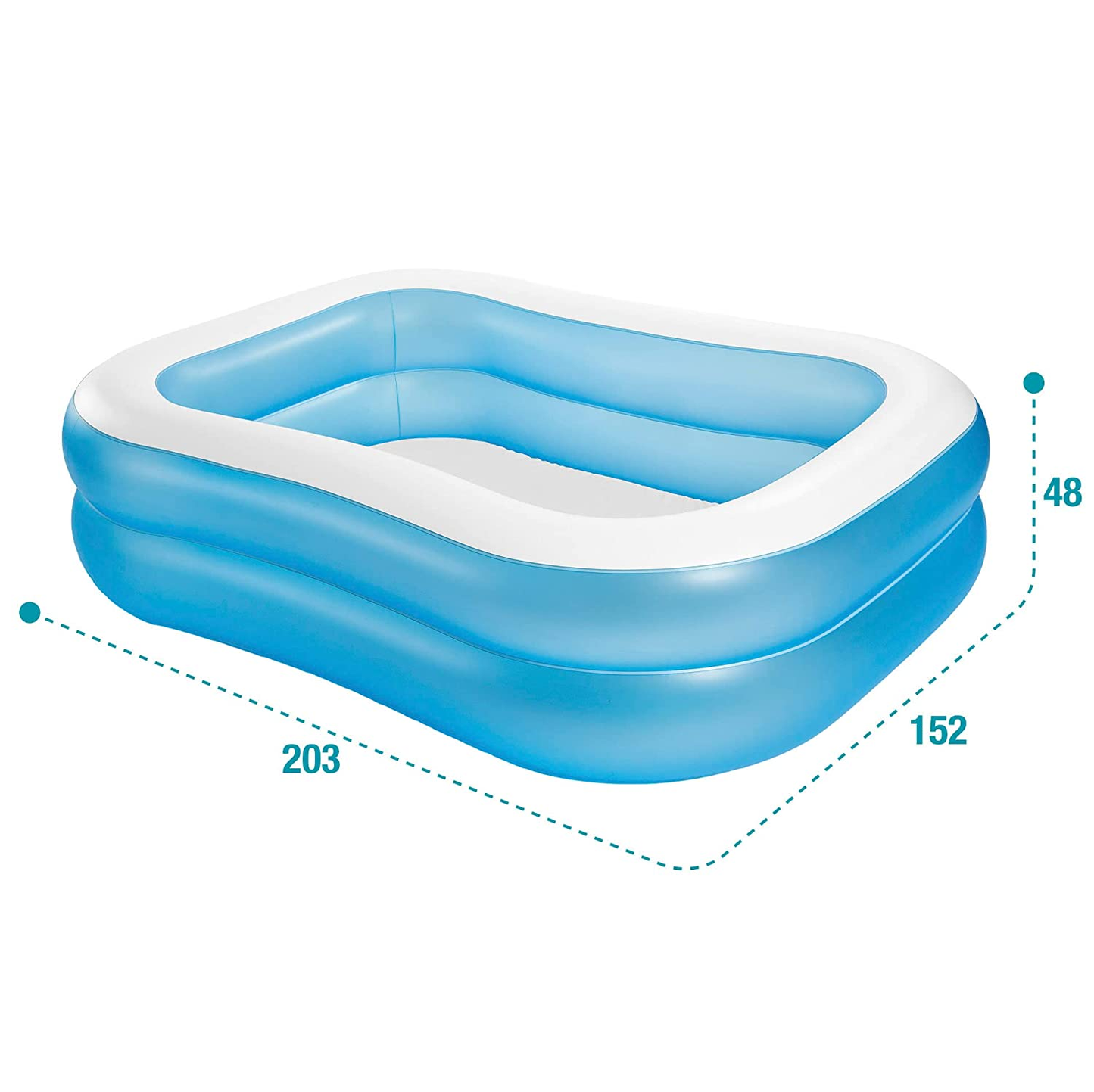 INTEX 80"x 60"x 19" Swim Center Family Swimming Pool White Blue