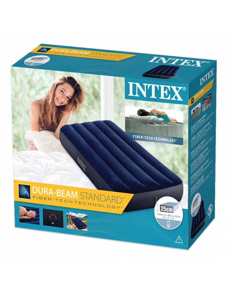 INTEX Air Bed ( 30"x75"x10" ) Classic Downy Airbed Dura Beam Standard With Fiber-Tech™️Technology