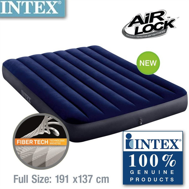 INTEX Air Bed With Dura Beam Standard Classic Downy Air Bed ( 54"X75"X10" )