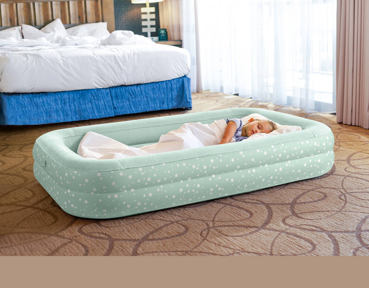Intex Kids Travel Bed With Hand Pump ( 42in x 66in x 10in )