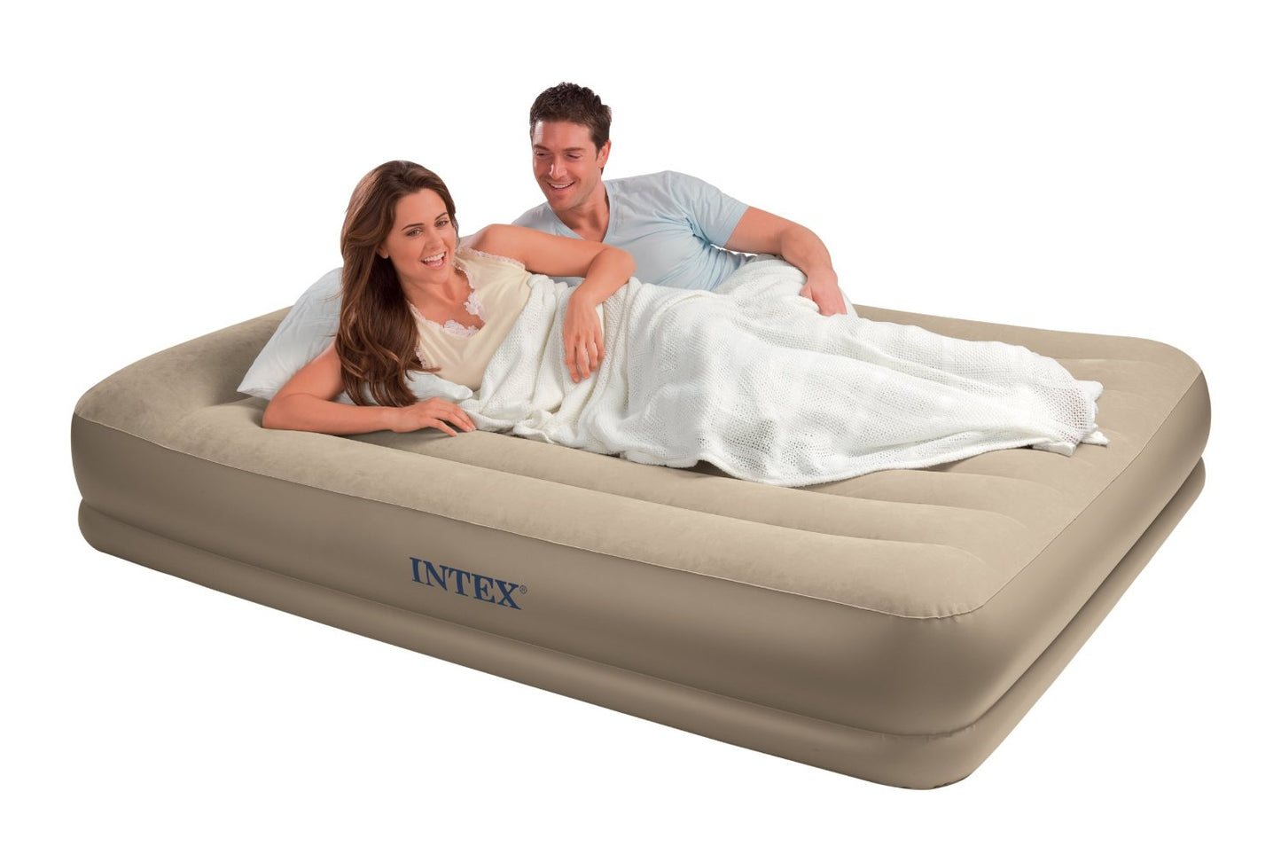 INTEX Pillow Rest Mid-Rise Bed Queen Size With Built-In Electric Pump ( 60" x 80" x 13.5" )