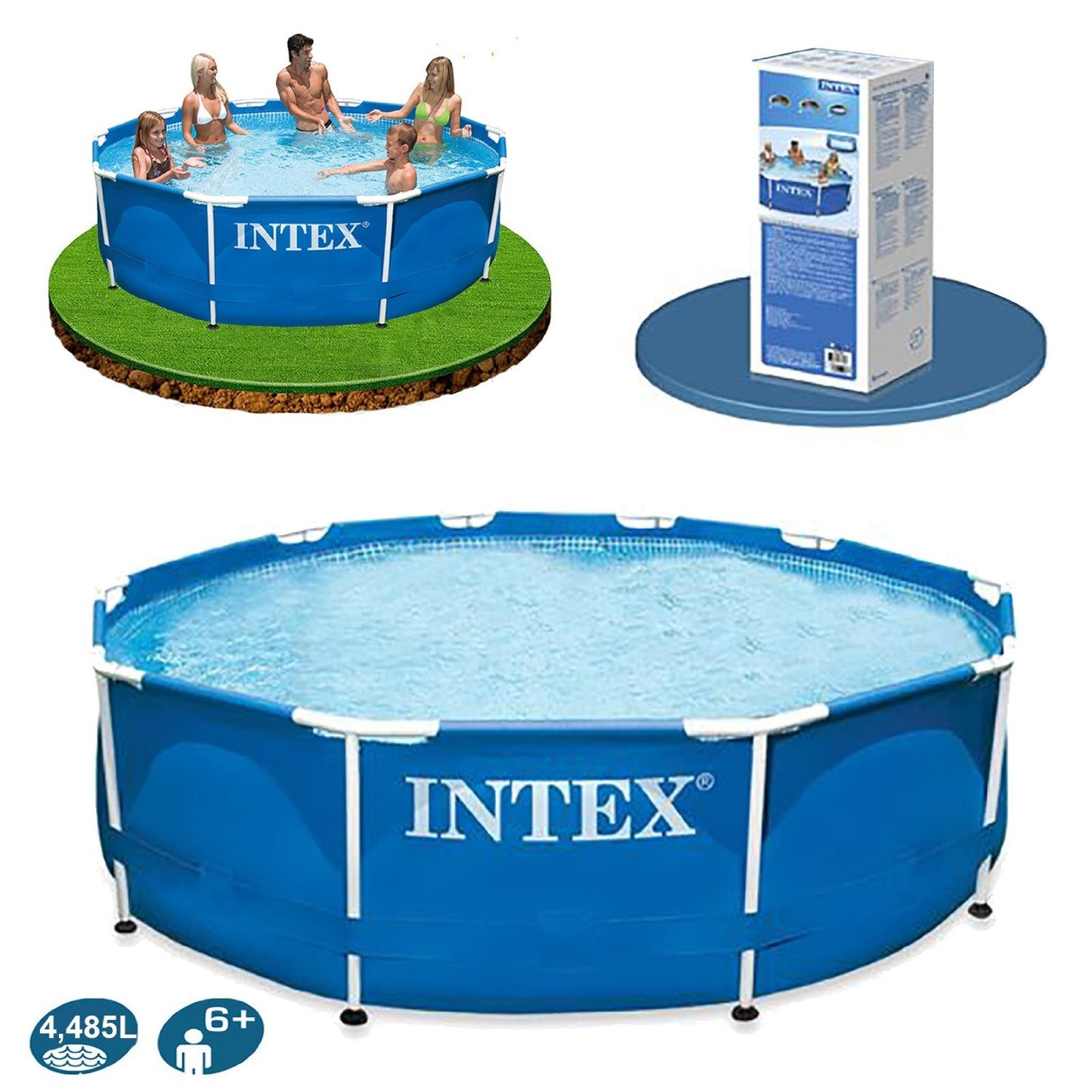 INTEX 10ft X 30in Round Metal Frame Pool ( 305 cm X 76 cm )