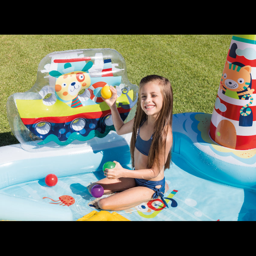 INTEX Fishing Fun Play Center Inflatable Kiddie Pool 218 x 188 x 99 cm